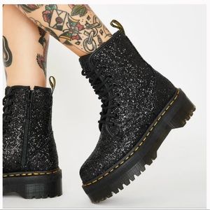 Dr Martin Jadon chunky glitter boots platform 12